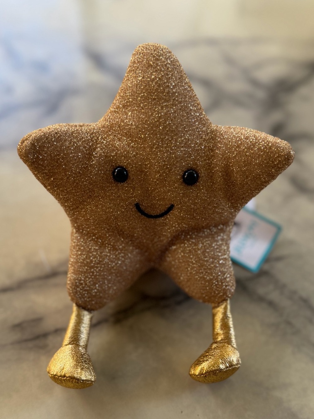 Jellycat Amuseables Gold Glitter Star Plush NWT